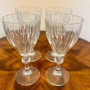 4 Elegant Cellini Crystal Wine Glasses Excellent Condition